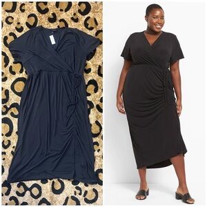 Lane Bryant Short-Sleeve Side-Ruched Maxi Dress *NEW WITH TAGS*
